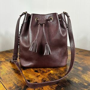 Yves Saint Laurent YSL Vintage Bucket Bag Brown Leather